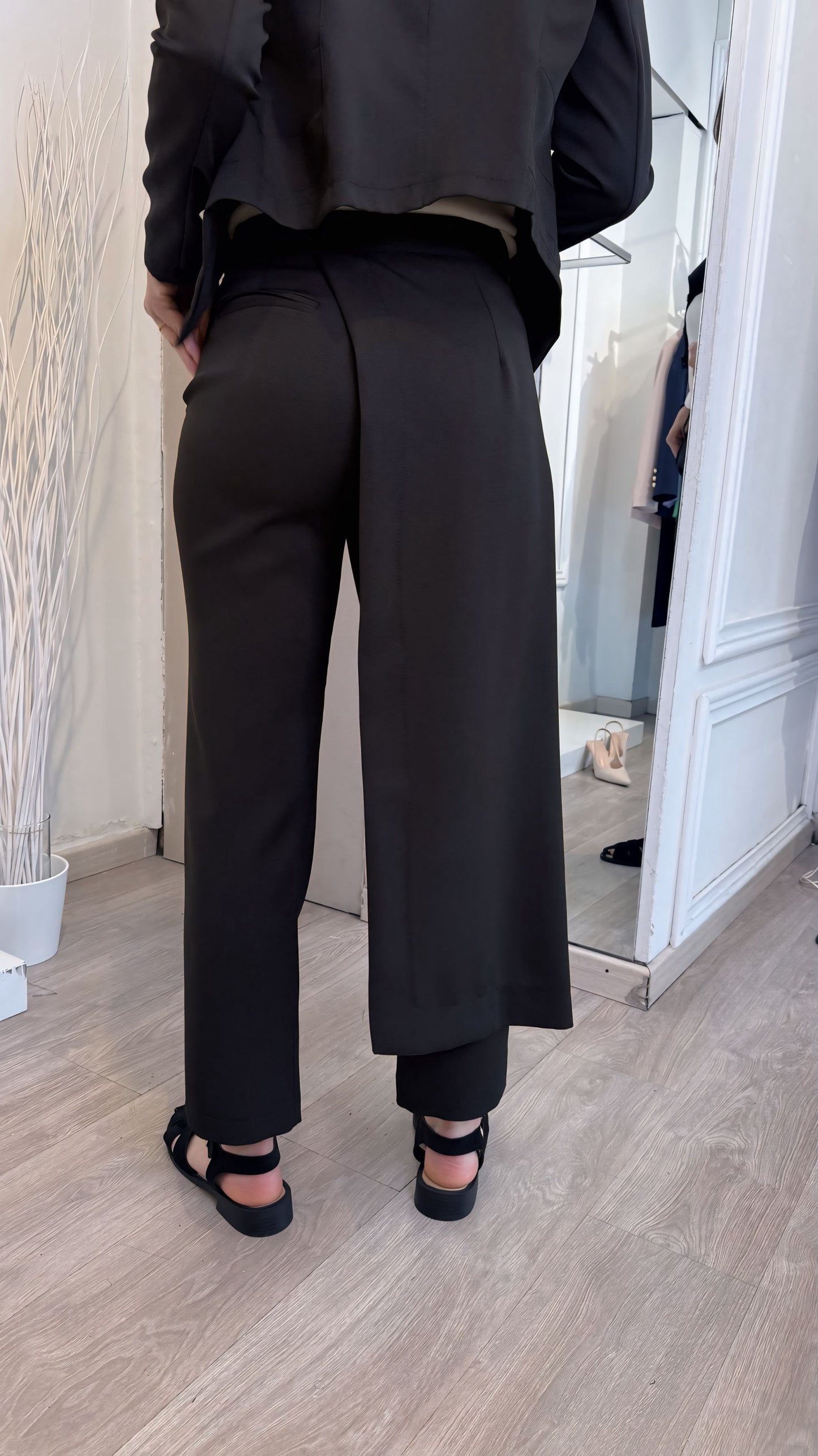 PANTALONE PANNELLO NERO/BEIGE