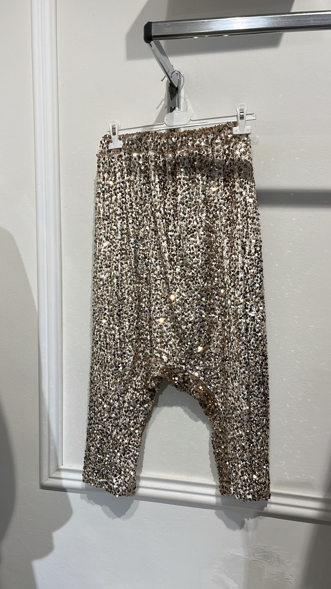 Pantalone Gaucho paillettes dorato