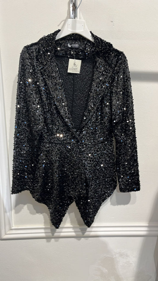 Giacchetta paillettes nera